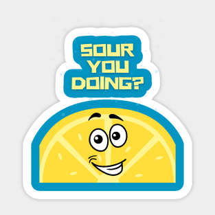 Sour you doing? Funny Lemon Cartoon face Sticker